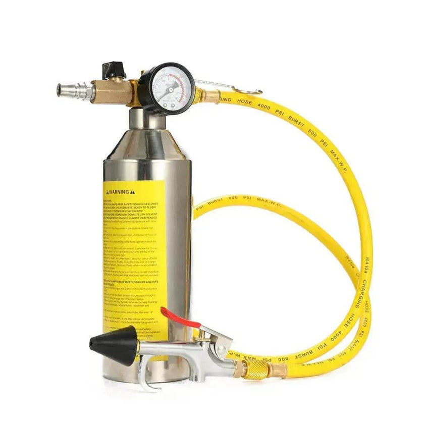 Automotive Air Conditioner System Flush Canister Gun Kit Pipe Maintenance Bottle