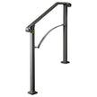 Handrails For Outdoor Steps, Fit 2 Or 3 Steps Outdoor Stair Railing, Arch 2 Wrought Iron Handrail, Flexible Porch Railing, Black Transitional Handrails For Concrete Steps Or Wooden Stairs