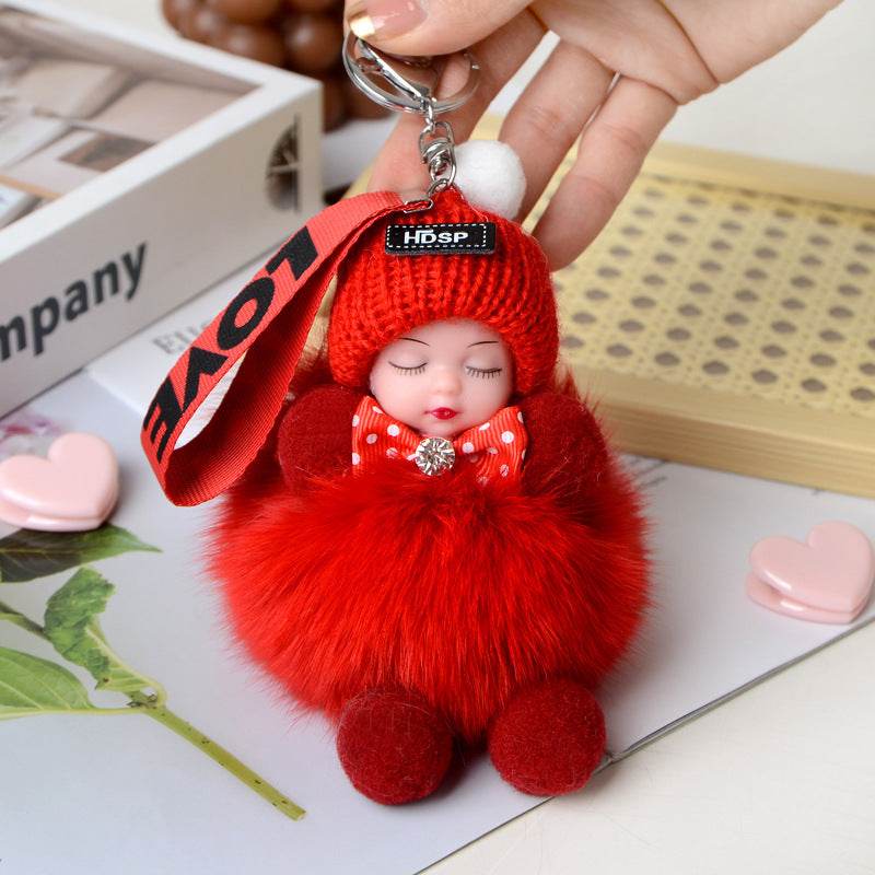 Cute Sleeping Doll Plush Doll Keychain Pendant Backpack Handbag Wallet Accessories