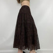 Retro Paisley Printed Skirt Women's Low Waist Midi skirt