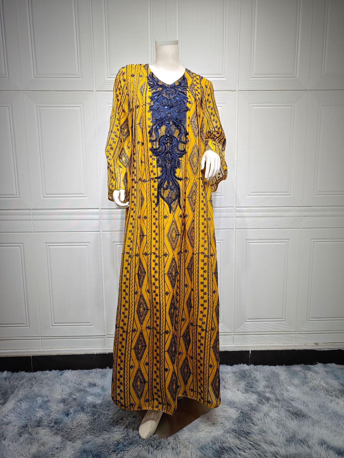 Muslim Saudi Dubai Evening Gown Embroidered Robe