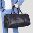 Luxury Retro Embossed Leather Duffle Bag with Shoe Compartment