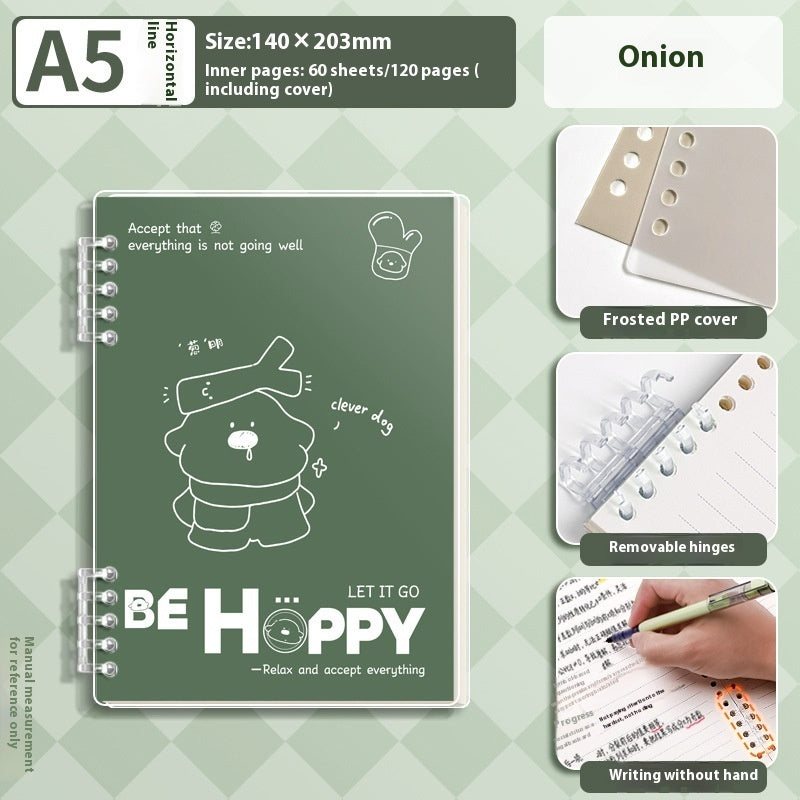 Kawaii Spiral Notebook – Detachable Coil Student Notepad A5/B5 | Frosted Cover