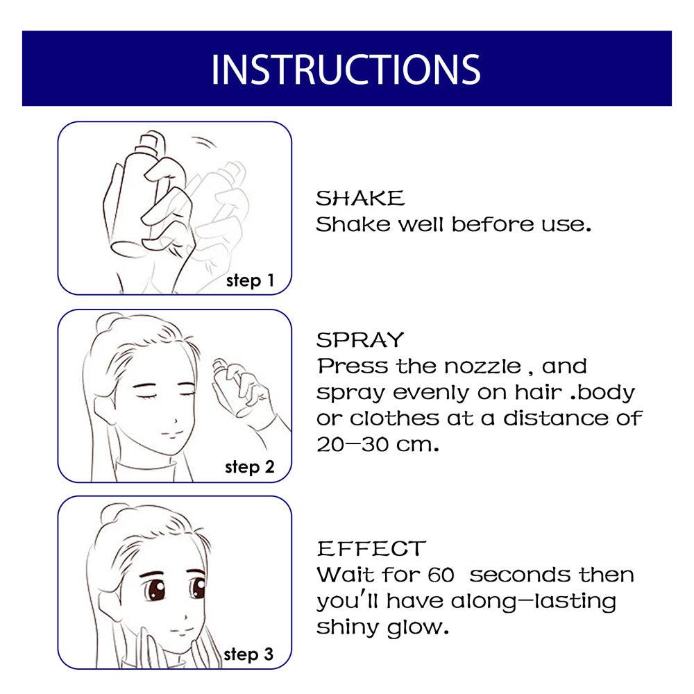 Glitter Spray for Hair and Body Long-Lasting Sparkle Shimmer Spray 60ml All Skin Tones