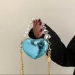 Love Shape Pearl Mini Messenger Bag for ladies y2k crossbody bag