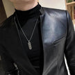 New Trendy Vintage Autumn Winter Slim fit Leather Jacket Men