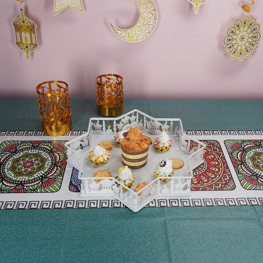 European-style Dessert Table Two-tier Ramadan Iron Castle serving Tray