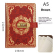 A5 Vintage Password Diary With Lock – Imitation Leather Journal