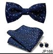 Men's Jacquard Bow Tie Set – Bow Tie, Pocket Square & Cufflinks | 36 Colors | Canada & USA