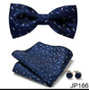 Men's Jacquard Bow Tie Set – Bow Tie, Pocket Square & Cufflinks | 36 Colors | Canada & USA