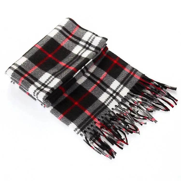 Handmade Autumn And Winter Velvet Fleece Plaid Scarf