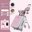 Kids Ride-On Suitcase Stroller with Seat Luminous Wheels Travel Luggage