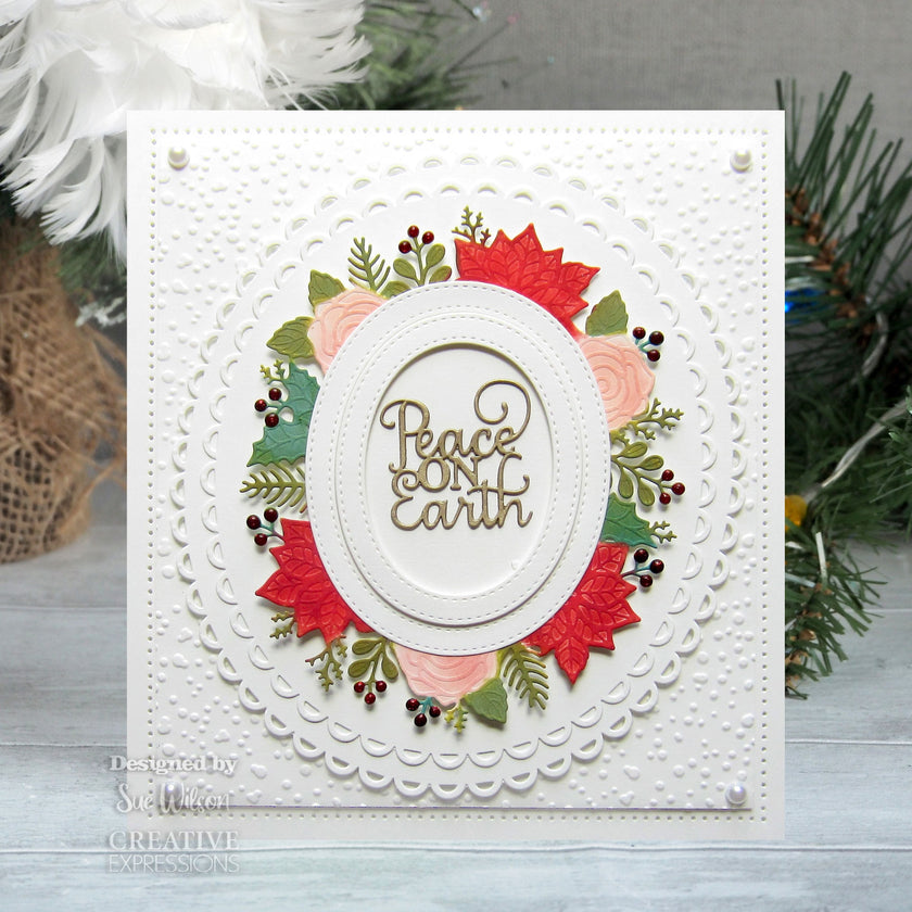 Creative Expressions Sue Wilson Festive Oval Wreath Frame Craft Die