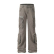 Solid Color Casual Multi-pocket Denim Jean Cargo Pants women