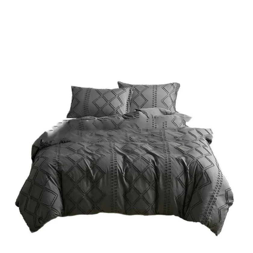 Cut Flower Geometric  Simple Pure Color Duvet Cover Pillowcase