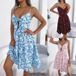 Spring And Summer Leisure Floral Spaghetti floral Midi Dress