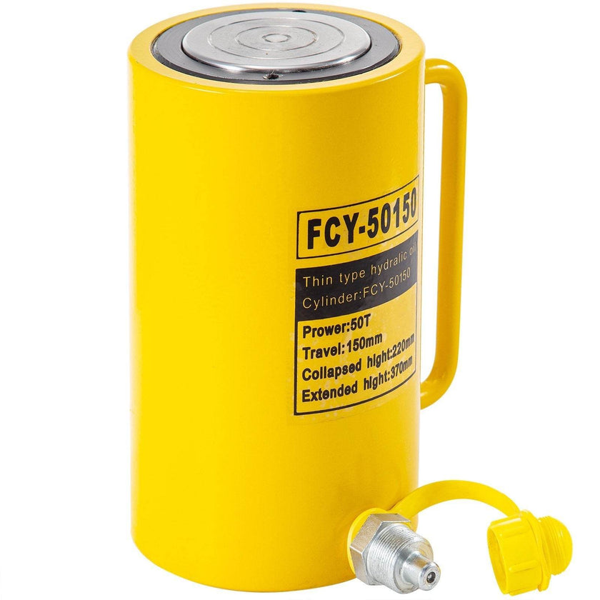 50T 6In Stroke Hydraulic Cylinder Jack Solid Single Acting Hydraulic Ram Cylinder 150mm Hydraulic Lifting Cylinders For Bending, Straightening And Pulling On Trucks, Tractors And Heavy Equipm