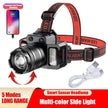 LED Tactical Headlamp Head Torch USB Rechargeable Motion Sensor Flashlight Head
