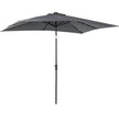 9 X 7 Ft Patio Umbrella Outdoor Table Market With Crank Solar LED Lights Tilt Button For Deck Dark Gray