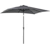 9 X 7 Ft Patio Umbrella Outdoor Table Market With Crank Solar LED Lights Tilt Button For Deck Dark Gray