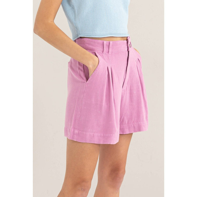 Mineral Washed Linen Shorts