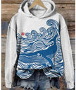 Women Fashion Spring And Autumn Plum Blossom Hooded Super Plus Size Loose-fitting Casual Pullover