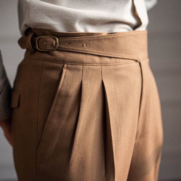 High Waist Straight leg British Business Office Work trouser for men