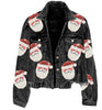 Women Christmas Corduroy Rugby Sequined crop Jacket