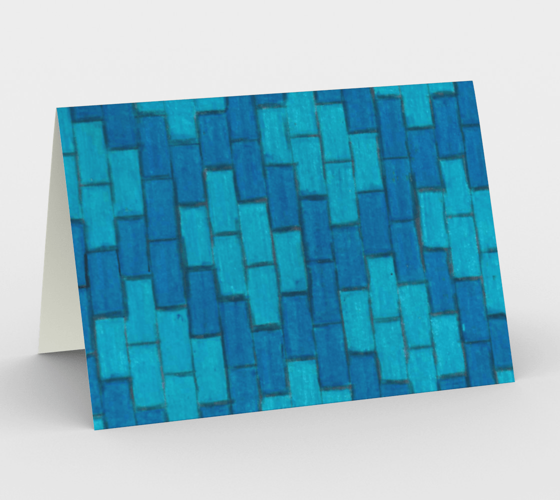 Set of 3 Blank Greeting Cards | 5 x 7 | Blue Bricks