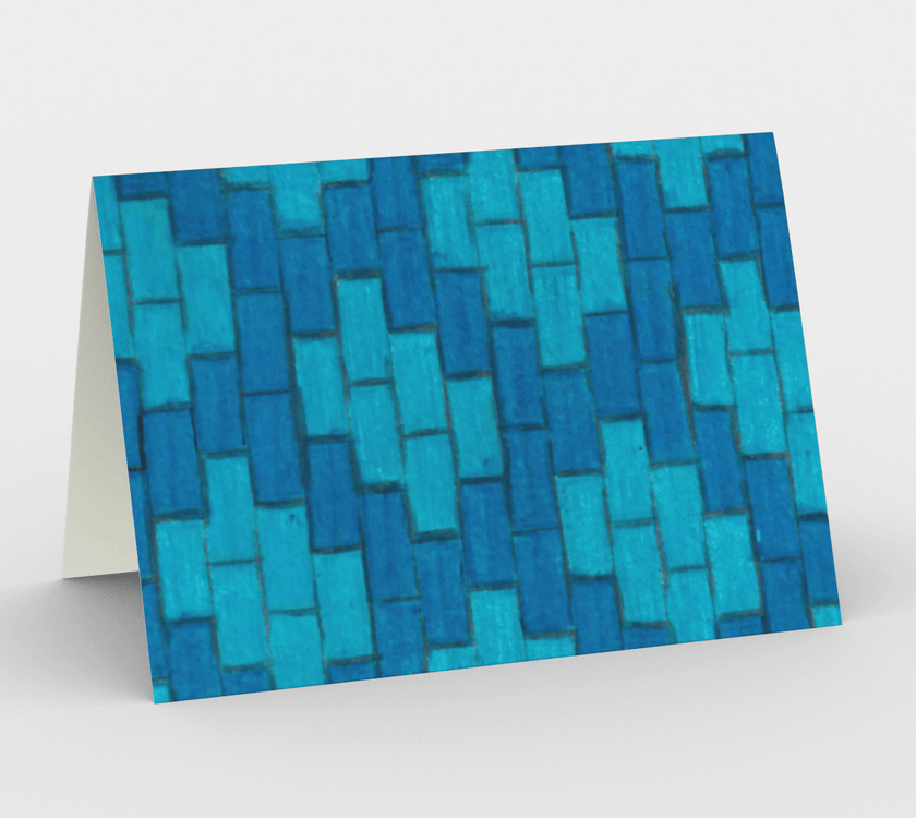 Set of 3 Blank Greeting Cards | 5 x 7 | Blue Bricks