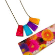 Multicolor Fringe Statement Necklace, Handmade Polymer Clay – Bold & Colorful