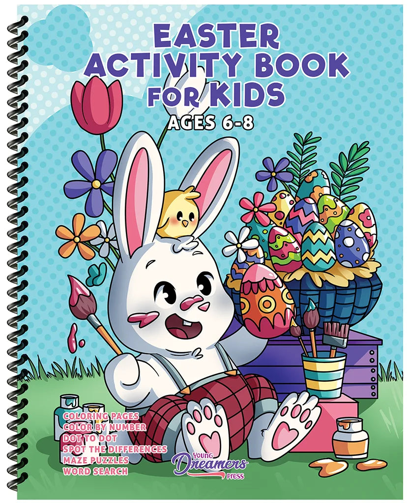 Easter Activity Book for Kids Ages 6-8 (Spiral Edition)