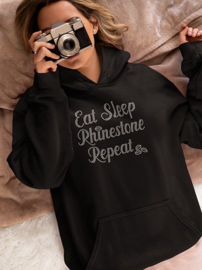 Eat Sleep Rhinestone Repeat Shirt – Funny Bling Lover Sparkle Tee | Blingdazzel