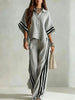 Womens Clothing Short-Sleeve Shirt And Loose Pants Two-Piece Set