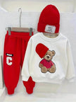 Children Cartoon Hat Bear Long-sleeved Trousers Two-piece Set for Kids