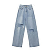 Oversized High Waist Ripped Jeans pant for Women