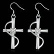 New Cross-border Popular Elongated Silver Dangling  drop Earrings