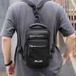 Men's Multifunction Nylon Backpack Crossbody Shoulder Bag with USB Charging Port