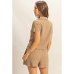 Textured Knit Drawstring Shorts
