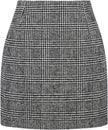 Women's High Waist Plaid Tight Pencil Wool Mini Skirt