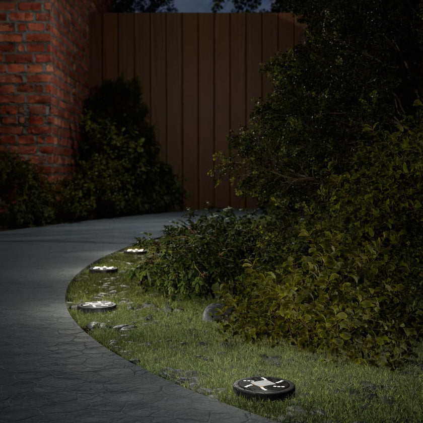 Solar Ground Lights with Ground Spike, 12 Pieces, Warm White