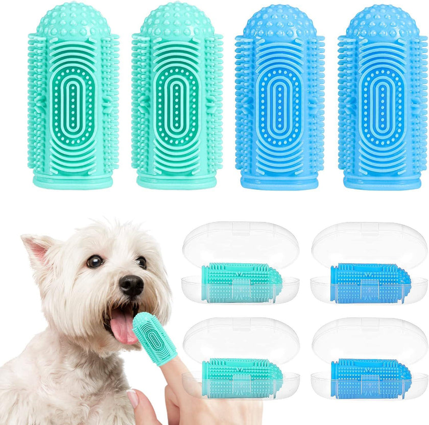 Silicone Pet Finger Toothbrush – Soft BPA-Free Dog & Cat Toothbrush for Teeth Cleaning & Gum Massage