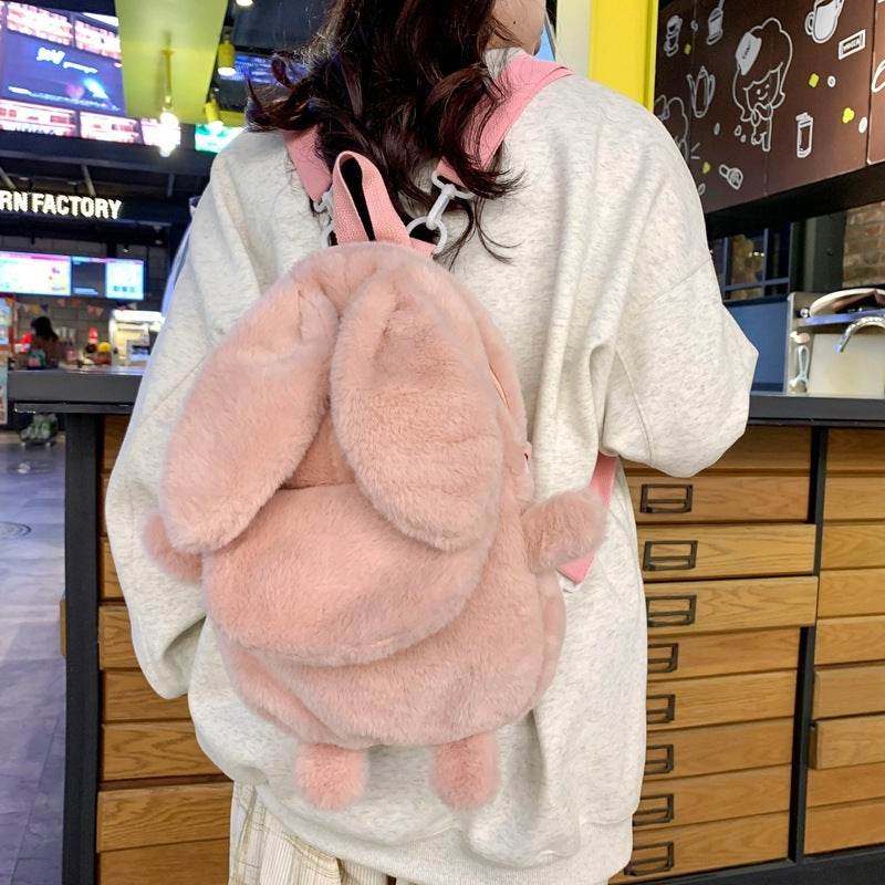 Fashion Mini Small Plush Cute Bunny Backpack for Girls