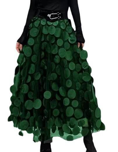 Women's Retro fashion Line  Midi Maxi Prairie Skirt