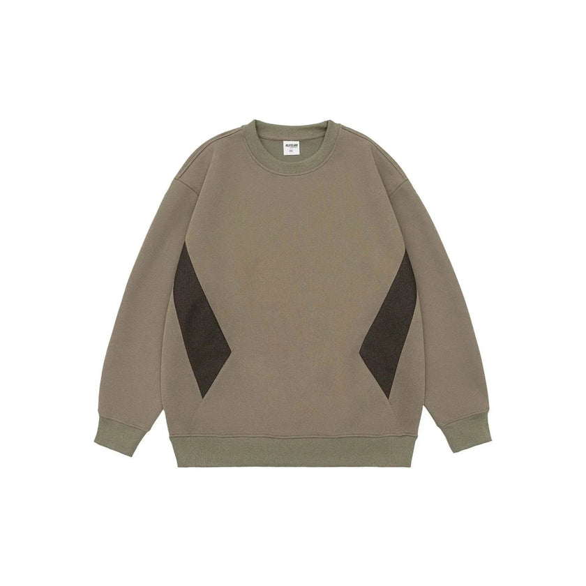 Retro plain Round Neck Pullover Sweater top For Men