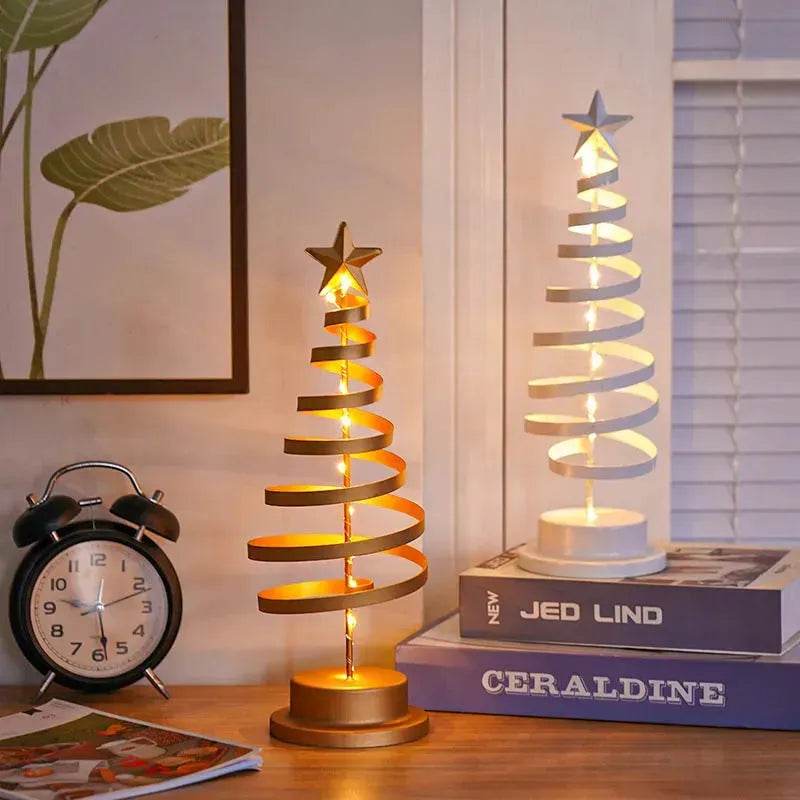 Spiral LED Light Christmas Tree Decoration Night Light Ornaments