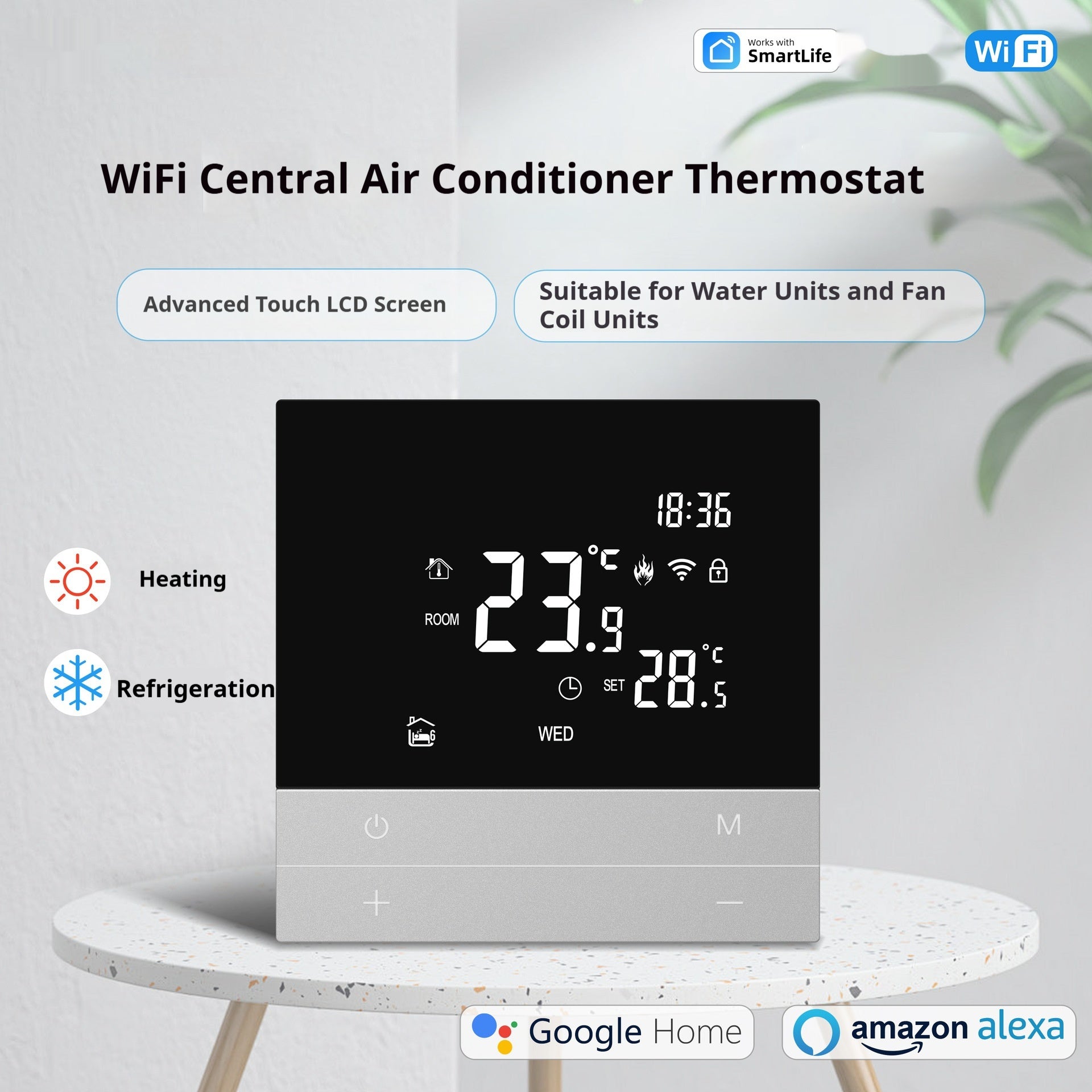 Central Air Conditioning Touch Screen LCD Thermostat Panel