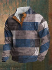 Half Button Up Sweater – Loose Fit Polyester Pullover for All Sizes