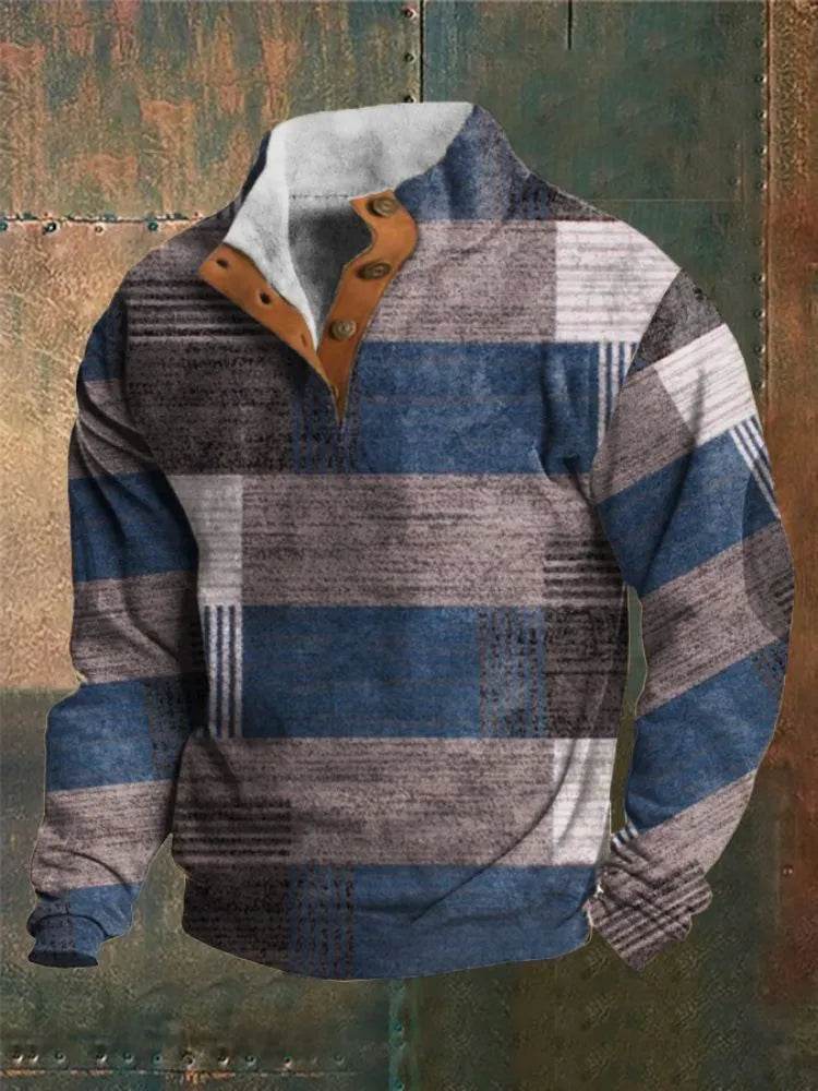 Half Button Up Sweater – Loose Fit Polyester Pullover for All Sizes