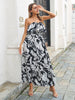 Women's Spring And Summer Casual Tube Top Floral maxi Dress beach travel resort dress